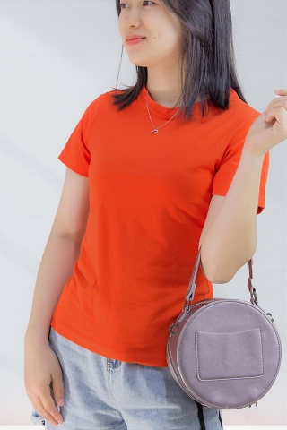 Áo Thun - Cam Tươi - Cổ Tròn - 03B