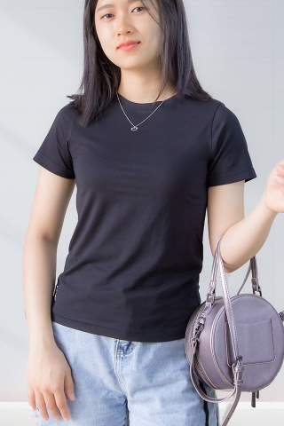 Áo Thun - Đen - Cổ Tròn - 11B