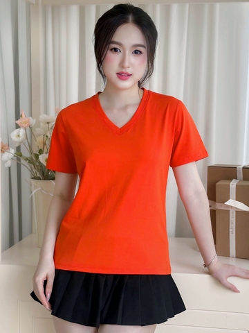 Áo thun nữ cổ Tim - Cam Tươi - BSA03