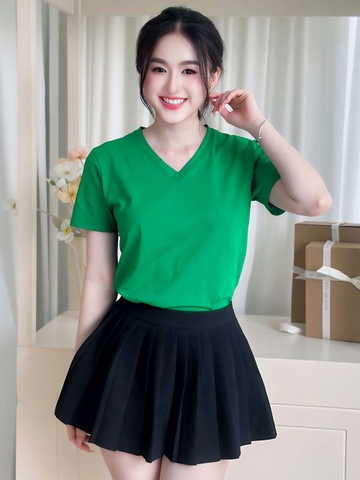 Áo thun nữ cổ Tim - Xanh Lá - BSA04