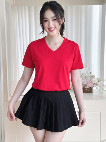 Áo thun nữ cổ Tim - Đỏ Thẩm - BSA05