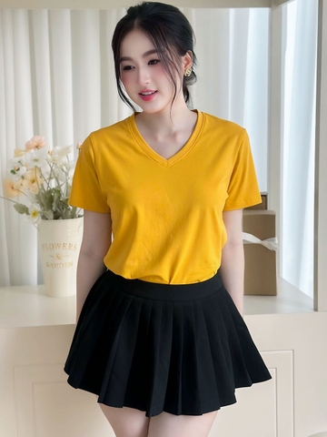 Áo thun nữ cổ Tim - Vàng Nghệ - BSA07