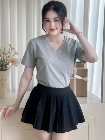 Áo thun nữ cổ Tim - Xám Gi - BSA09