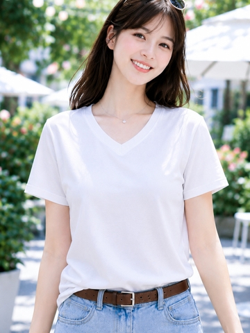 Áo thun nữ cổ tim TOLI BSA10 – Cotton mềm, form suông gọn dáng, dễ phối mặc mỗi ngày