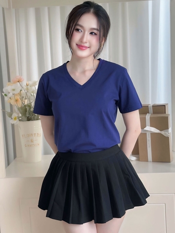 Áo thun cổ Tim - Xanh Mực - BSA25