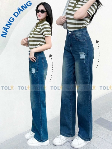 Quần Jean Nữ -Ống Suông-Màu Xanh Đậm - QJT02