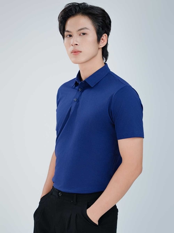 Áo PoLo Nam-Cổ Sơ Mi-Xanh Mực-PLM25