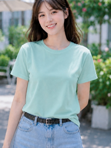 Áo thun nữ cổ tròn TOLI BSB27 – Cotton mềm, form suông gọn dáng, dễ phối mặc mỗi ngày