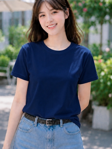 Áo thun nữ cổ tròn TOLI BSB46 – Cotton mềm, form suông gọn dáng, dễ phối mặc mỗi ngày