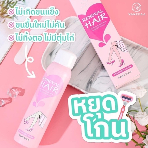 Kem Xịt Tẩy lông Removal Hair VANEKAA  120g