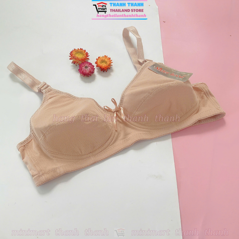 Áo lót thông hơi, không mút, vải thun cotton mỏng nhẹ, quả vừa nhỏ cup A,  Sisterhood 6005 Thái Lan