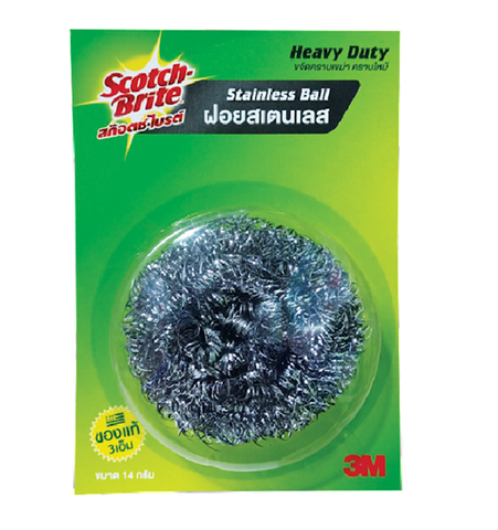 Bùi nhùi Cước Cọ Rửa Inox Scotch Brite 3M 14g Thái Lan
