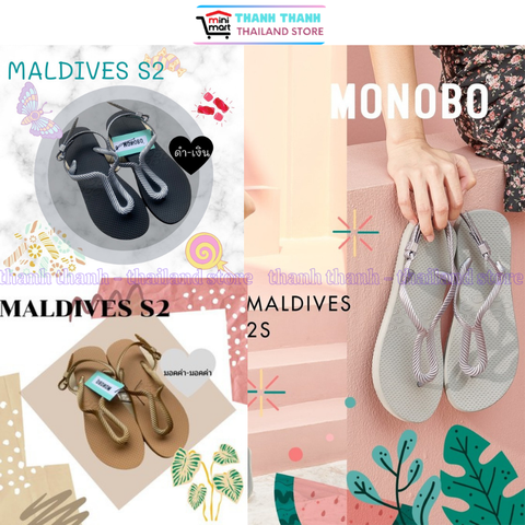 Sandal nữ quai kẹp dây mảnh Thái Lan Monobo Maldives S2