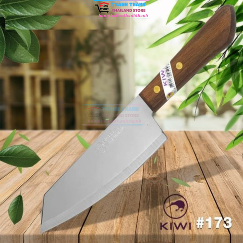 Dao làm bếp Kiwi 173 Made in Thailand cán gỗ, đầu nhọn