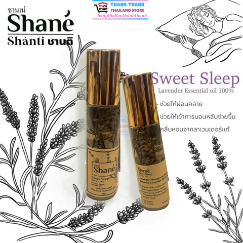 Dầu gió bi lăn hương Lavender Shane Thái Lan (Nhãn vàng - Thư giãn ngủ ngon)