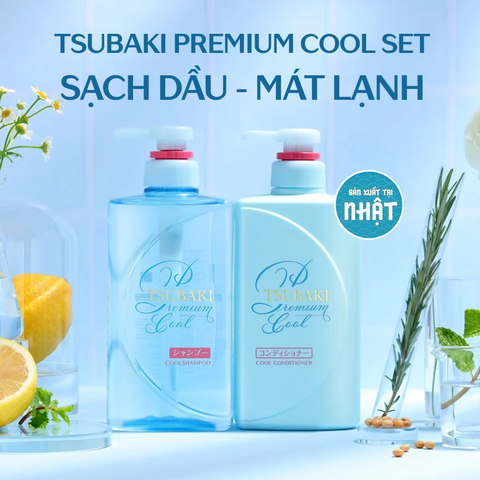 Dầu gội sạch dầu mát lạnh Tsubaki Premium Cool & Repair 490ml
