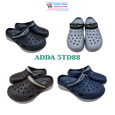 Sục Nam ADDA 5TD88 – Dép Sục Thái Lan Chính Hãng, Nhựa Nguyên Khối Cao Cấp