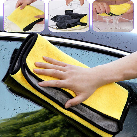 🚗 Khăn Lau Ô Tô, Lau Bếp, Lau Kính 2 Lớp Microfiber Cao Cấp – Siêu Sạch, Siêu Thấm Hút (30x60cm)