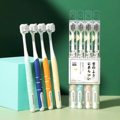 Set 4 bàn chải răng  Ecersu sợi mền cao cấp