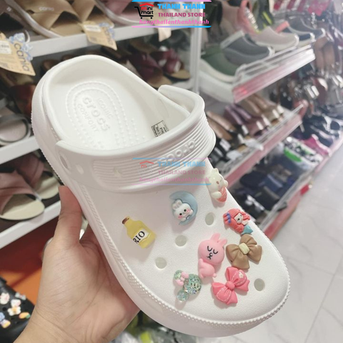 Sục Crocs Classic Sandal Crush Clog nữ đế cao 5cm nhựa cao cấp SUCCR