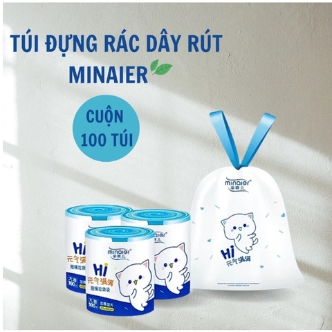 🗑️ TÚI RÁC DÂY RÚT MINAIER – SIÊU DAI, KHÔNG RÒ RỈ, KHÔNG BẨN TAY!