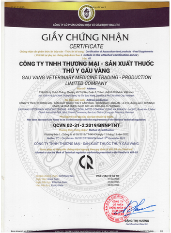 Chứng nhận sản phẩm thức ăn thuỷ sản - Thức ăn bổ sung