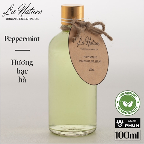 Tinh dầu LA NATURE 100ml Peppermint / Lá bạc hà (Phun)