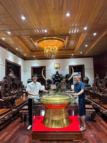 Qủa trống cỡ lớn dát vàng đường kính 90cm