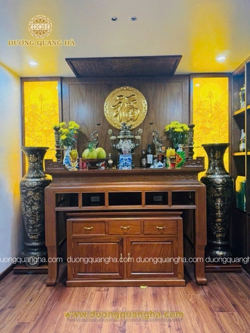 Đôi lọ lục bình khảm tam khí cho phòng thờ