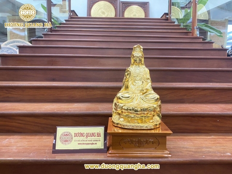 Tượng đồng Phật Bà Quan Âm mạ vàng
