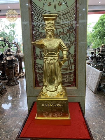 Tượng Vua Đinh Tiên Hoàng cao 90cm dát vàng 9999