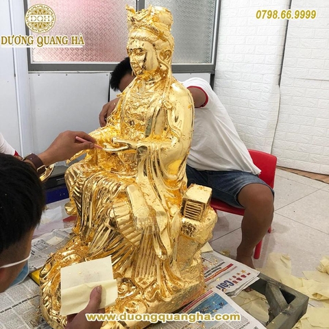 Tượng đồng Vương Mẫu Nương Nương dát vàng 9999