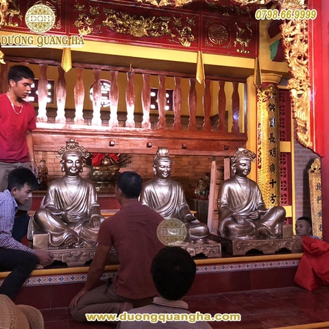 Tượng đồng Tam Toà Thánh Mẫu cao 90cm
