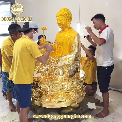 Tượng đồng Phật A Di Đà cao 1,7m dát vàng 9999