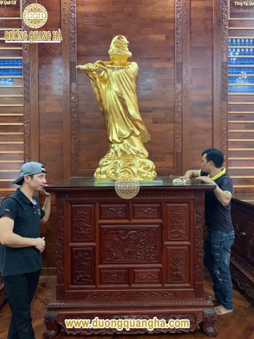 Tượng đồng Sư Tổ Đạt Ma cao 1,6m dát vàng 9999