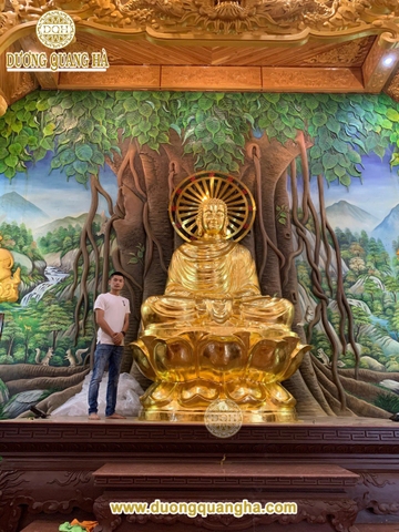Tượng phật Thich Ca cao 3,8m dát vàng 9999
