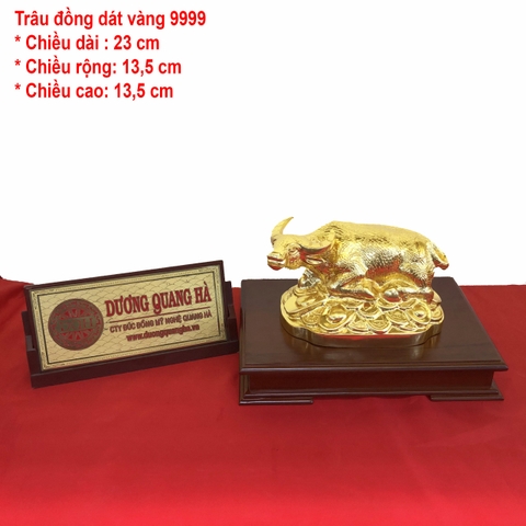 Tượng đồng Kim Ngưu dát vàng 9999