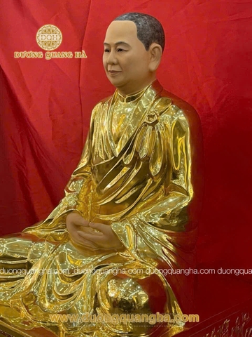 Tượng truyền thần 87cm dát vàng phấn diện