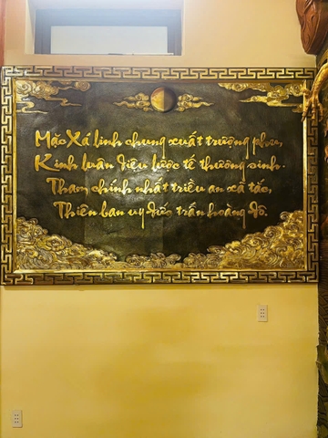 Hoàn thiện phù điêu chữ dát vàng gửi tới quý khách hàng