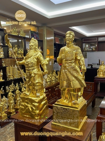 Tượng 2 vị tướng quan công - trần hưng đạo dát vàng