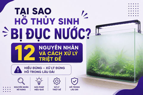 Tại sao hồ thủy sinh bị đục nước? 12 nguyên nhân và cách xử lý triệt để