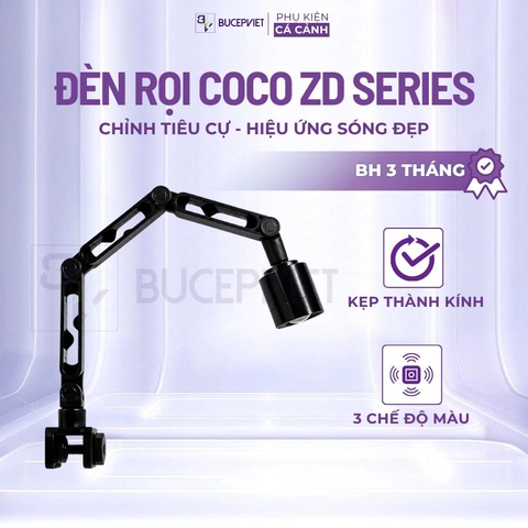 Đèn rọi COCO ZD SERIES 3W/5W - 3 chế độ màu 2800K-6500K, tay đèn xoay linh hoạt, đèn kẹp hồ cá thủy sinh cá cảnh