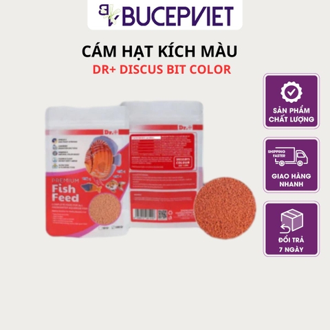 Thức ăn kícḣ màu cao cấp Dr+ Discus Bits Color (100g) - Hỗ trợ tăng màu cá cảnh, giàu đạm, omega 3, hỗ trợ tiêu hoá tốt