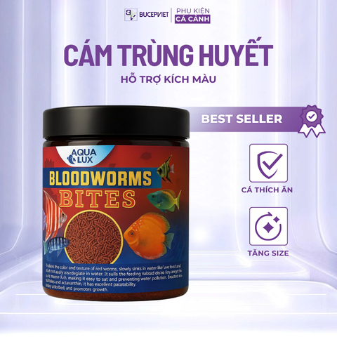 Thức Ăn Cá Cảnh Blood Worm – Cám Trùng Huyết Lên Màu Nhanh, Hạt Chìm Dần, Dinh Dưỡng Cao