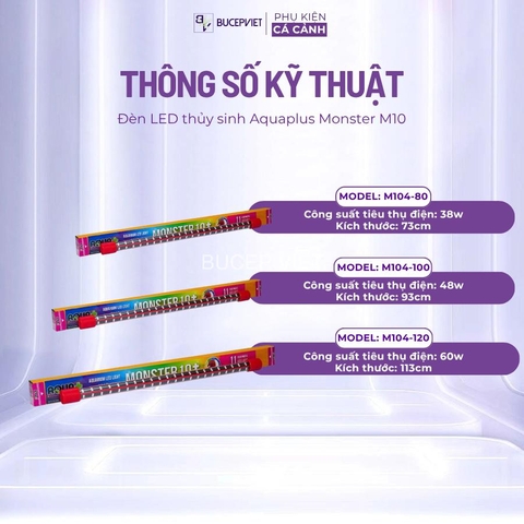 ĐÈN M104 AQUAPLUS 4 HÀNG BÓNG 11 CHẾ ĐỘ MÀU CHO BỂ CÁ CẢNH