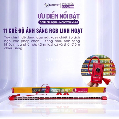 ĐÈN M104 AQUAPLUS 4 HÀNG BÓNG 11 CHẾ ĐỘ MÀU CHO BỂ CÁ CẢNH