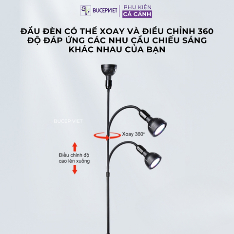 Đèn rọi Biotop thân cao (chiều cao thay đổi) - Đèn Rọi Thủy Sinh bể cá cảnh - hồ thủy sinh