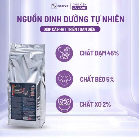 Cám Saki Hikari Deep Red siêu tăng màu cho cá chép, phi tần đỏ, cầu vồng, cá vàng cá thủy sinh