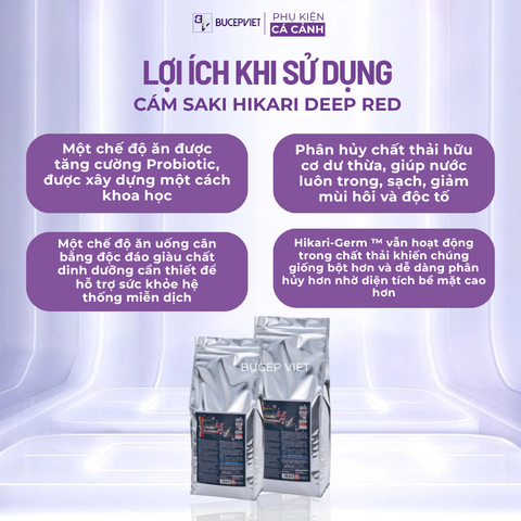 Cám Saki Hikari Deep Red siêu tăng màu cho cá chép, phi tần đỏ, cầu vồng, cá vàng cá thủy sinh
