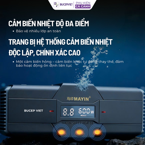 Sưởi Mayin Titan - Mẫu sưởi bế cá thủy sinh bền rẻ, nhiều công suất 300w - 600w - 1200w